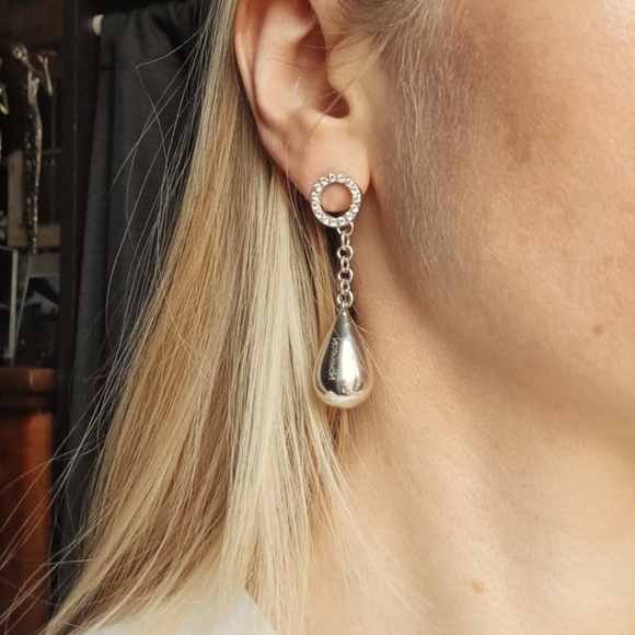 NOMINATION Silver diamond dangle teardrop earrings - Picture 2 of 2